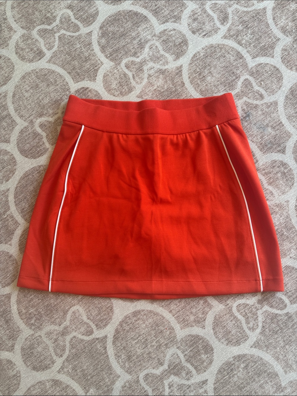 SPANX Orange Air Essentials Pique Skort with White Piping large NWT